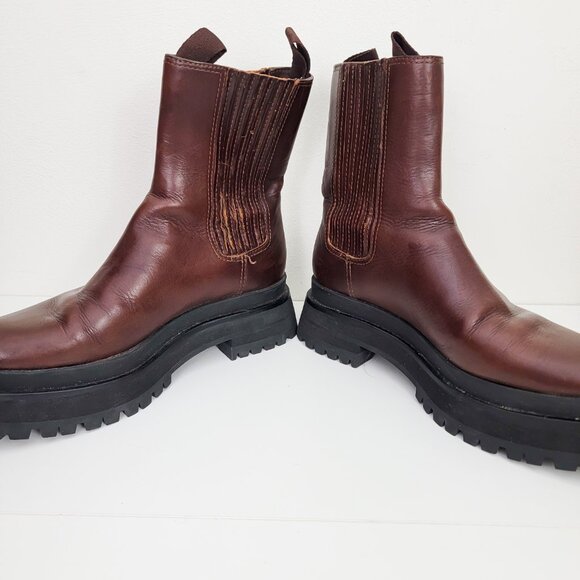 Loeffler Randall Toni Lug Sole Platform Boots Espresso Brown 8.5 - Picture 6 of 10